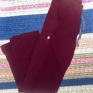Figs Burgundy Straight Leg Scrub Pants